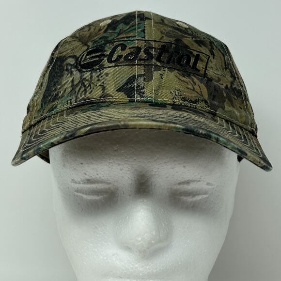 Castrol Oil Camo Hat Baseball Cap Hunting Mechanic Camouflage Green Snapback - Picture 2 of 10